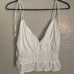 Sim & Sam White V-Neck Sleeveless Top - size S (NWT)